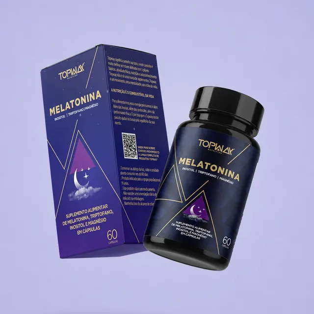 Caixa e frasco da Melatonina Topway
